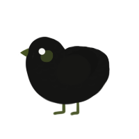 A black chicken with a half-lace pattern