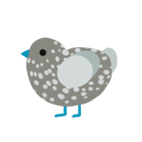 A ash and silver chicken with a speckle pattern