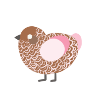 A brown and rose chicken with a double-lace pattern