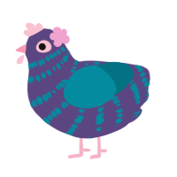 Pigeon, a overcast and sea chicken with a bar pattern