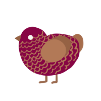 A maroon and brown chicken with a lace pattern