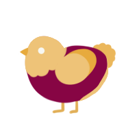 A maroon and honey chicken with a head pattern