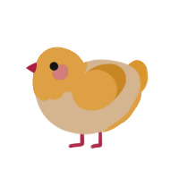 A beige and orange chicken with a head pattern