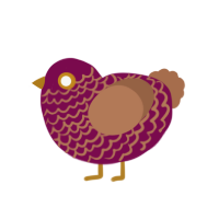 A wine and brown chicken with a lace pattern