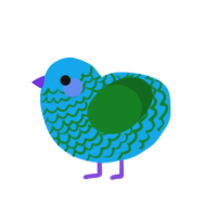 A sky and leaf chicken with a lace pattern
