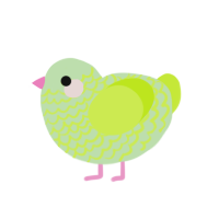 A gluppy and lime chicken with a lace pattern