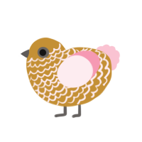 A gold and rose chicken with a lace pattern