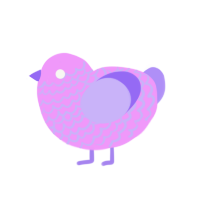 A lavender and lilac chicken with a lace pattern