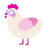 A cream and pink chicken