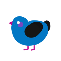 A sapphire and black chicken