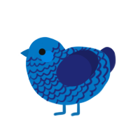 A sapphire and navy chicken with a lace pattern