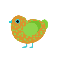 Citrus, a orange and grass chicken with a speckle pattern