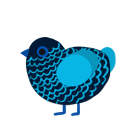 A tumblr and cerulean chicken with a lace pattern