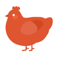 A vermilion chicken