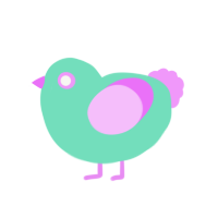 A mint and lavender chicken