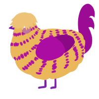A honey and plum chicken with a bar pattern