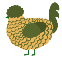 A honey and olive chicken with a lace pattern