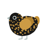 A sable and gold chicken with a speckle pattern
