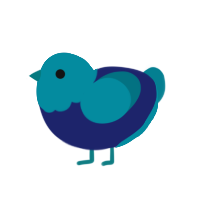 A navy and sea chicken with a head pattern