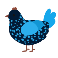 A tumblr and sky chicken with a speckle pattern