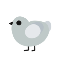 Grayscale, a silver and mist chicken