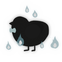 A black chicken with a double-lace pattern