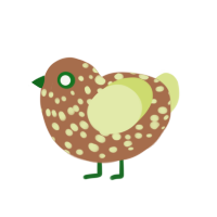 A brown and lemon chicken with a speckle pattern