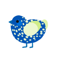 A ultramarine and apple chicken with a speckle pattern
