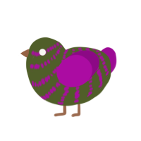 A olive and plum chicken with a bar pattern