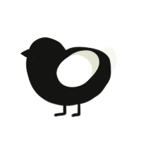 A black and white chicken