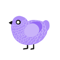 A lilac chicken with a lace pattern
