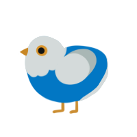 A sapphire and silver chicken with a head pattern
