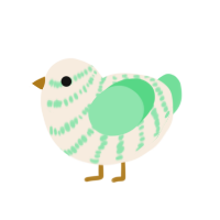 A cream and spring chicken with a bar pattern