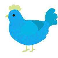A sky and cerulean chicken with a speckle pattern