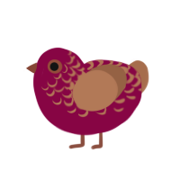 A maroon and brown chicken with a half-lace pattern