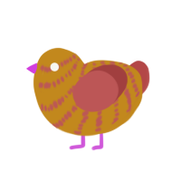 A ochre and red chicken with a bar pattern
