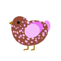 A russet and lavender chicken with a speckle pattern