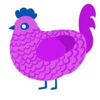 A orchid and amethyst chicken with a lace pattern