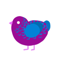 A plum and sapphire chicken with a half-lace pattern