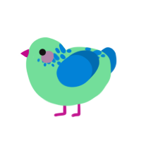 A spring and sapphire chicken with a neck-speckle pattern