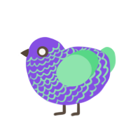 A blurple and spring chicken with a lace pattern