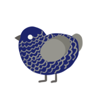 A navy and ash chicken with a lace pattern
