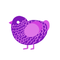 A violet and orchid chicken with a lace pattern
