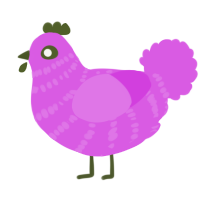 A orchid chicken with a bar pattern