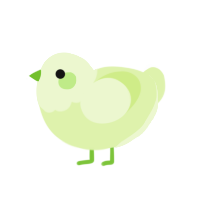 A apple chicken with a head pattern