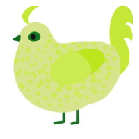 A lemon and lime chicken with a speckle pattern
