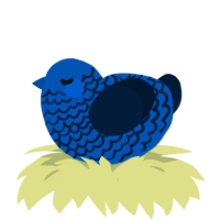 A ultramarine and tumblr chicken with a lace pattern