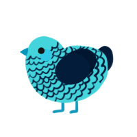 A aqua and tumblr chicken with a lace pattern