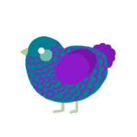 A sea and violet chicken with a lace pattern