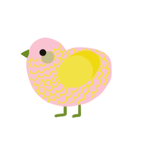 A rose and yellow chicken with a lace pattern